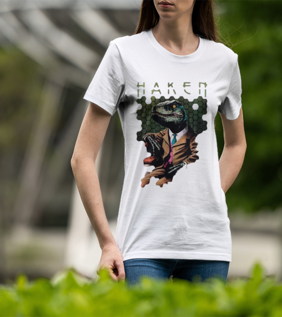Haken Raptor Sophisticated Dinosaur In Suit T-Shirt