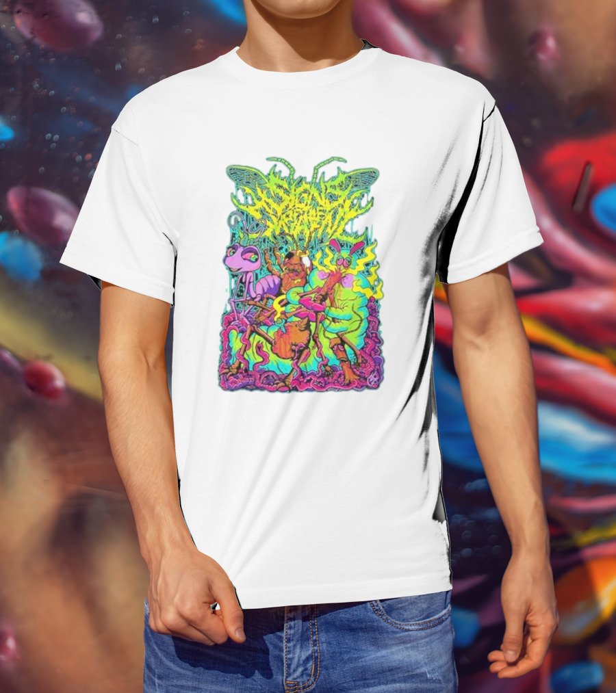 Signs Of The Swarm A Swarm’s Life Neon Psychedelic Insect Adventure T-Shirt