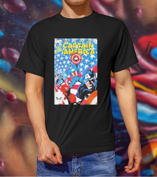 MARVEL COMICS GROUP CAPTAIN AMERICA VINTAGE COVER ROCKOFFTRADE MERCH T-Shirt