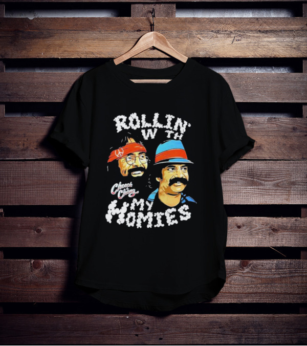 Rollin With My Homies Cheech Chong Retro Comedy Duo Iconic Look T-Shirt