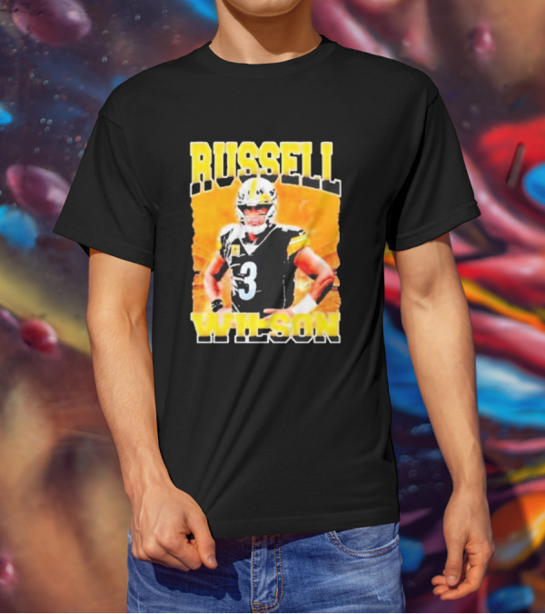 Russell Wilson Vintage Steelers Colors T-Shirt