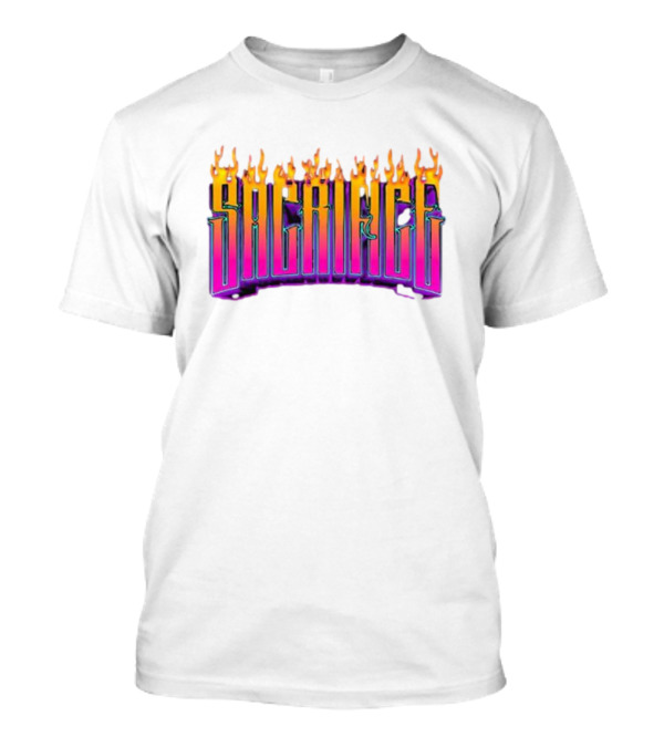 Sacrifice Hades Sunset Flame Text T-Shirt