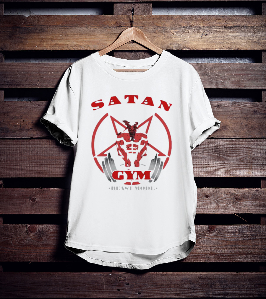 Satan Gym Beast Mode Pentagram Demon Weightlifting T-Shirt