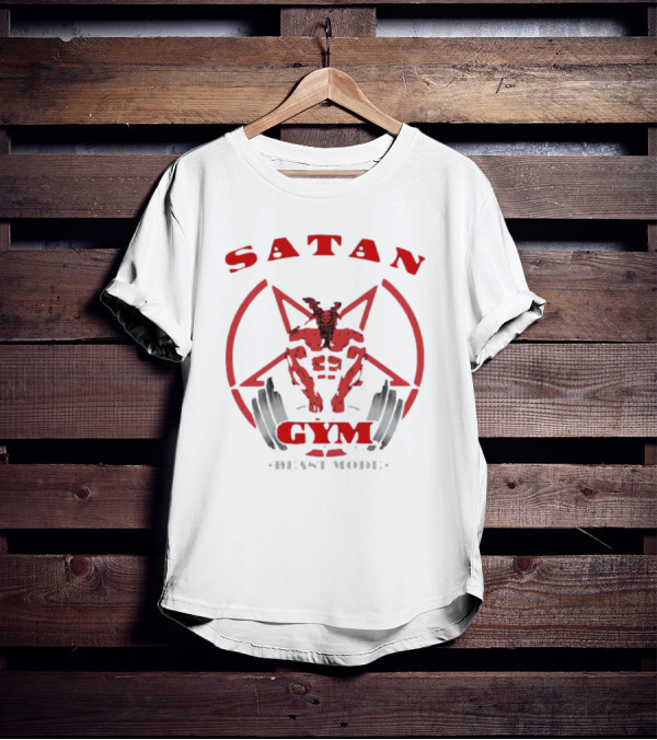 Satan Gym Beast Mode Pentagram Demon Weightlifting T-Shirt