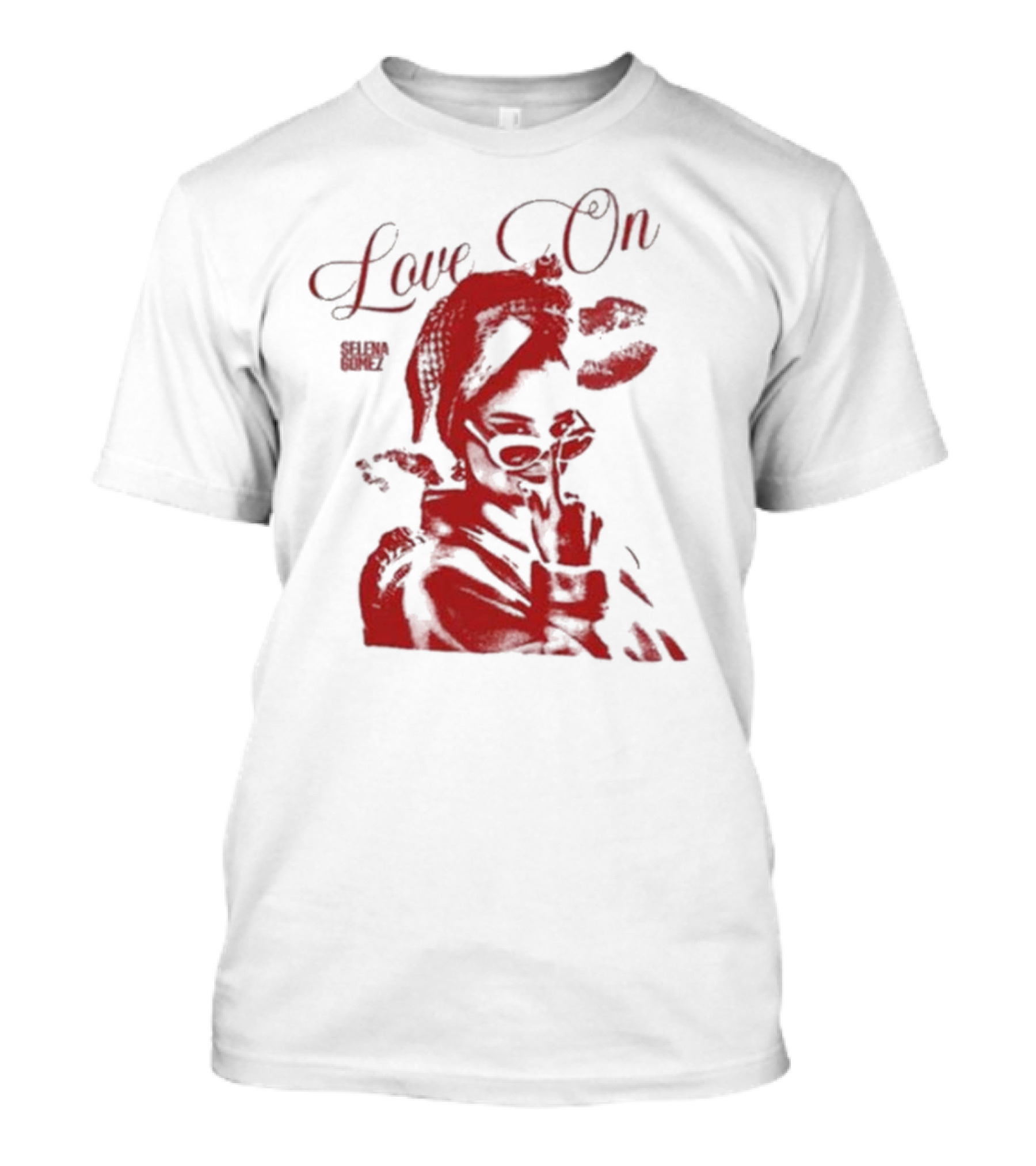 Selenagomez Love On Red Lips And Figure T-Shirt