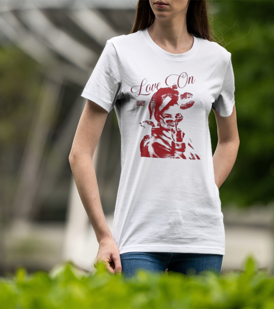 Selenagomez Love On Red Lips And Figure T-Shirt