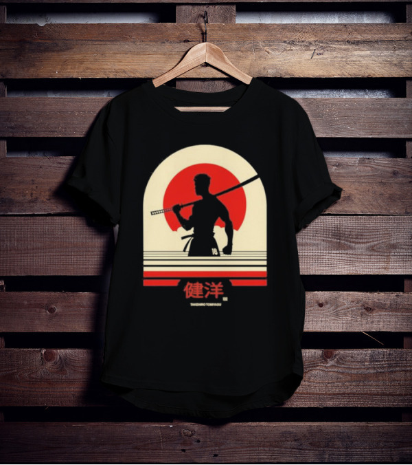 TAKEHIRO TOMIYASU 18 Retro Japanese Samurai T-Shirt