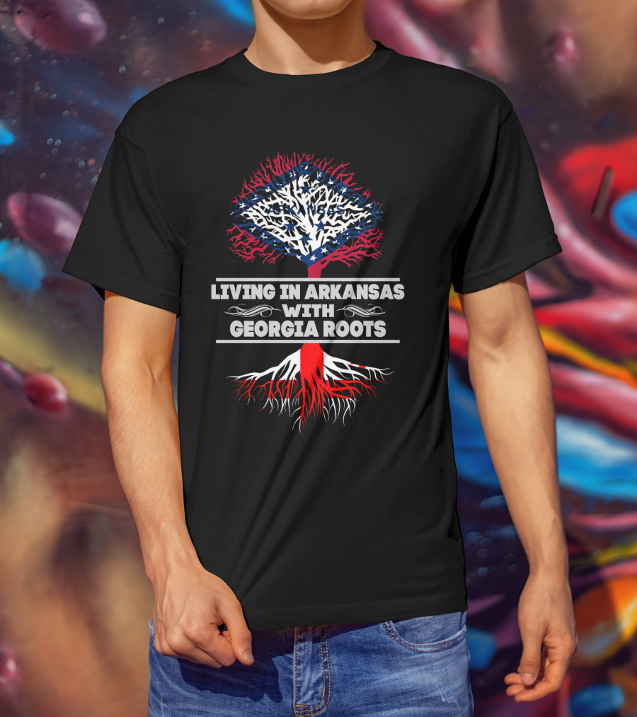 Discover Your Deep Southern Heritage: Living In Arkansas With Georgia Roots Connection T-Shirt