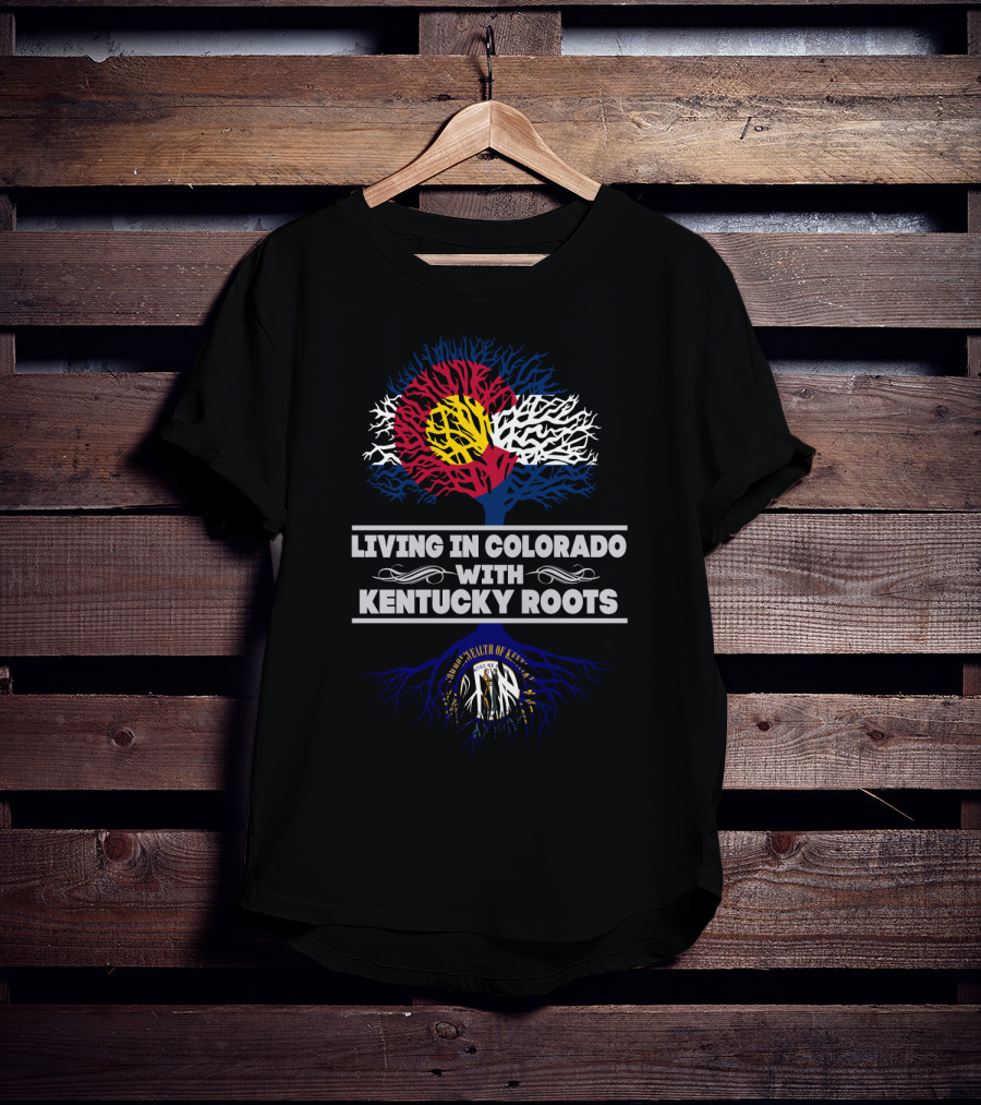 Colorado Flag Tree With Kentucky Roots And Commonwealth Emblem T-Shirt