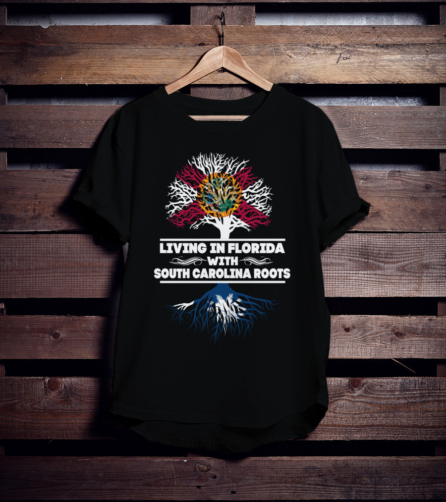 Florida Tree With South Carolina Roots Design Featuring State Flag Influence T-Shirt