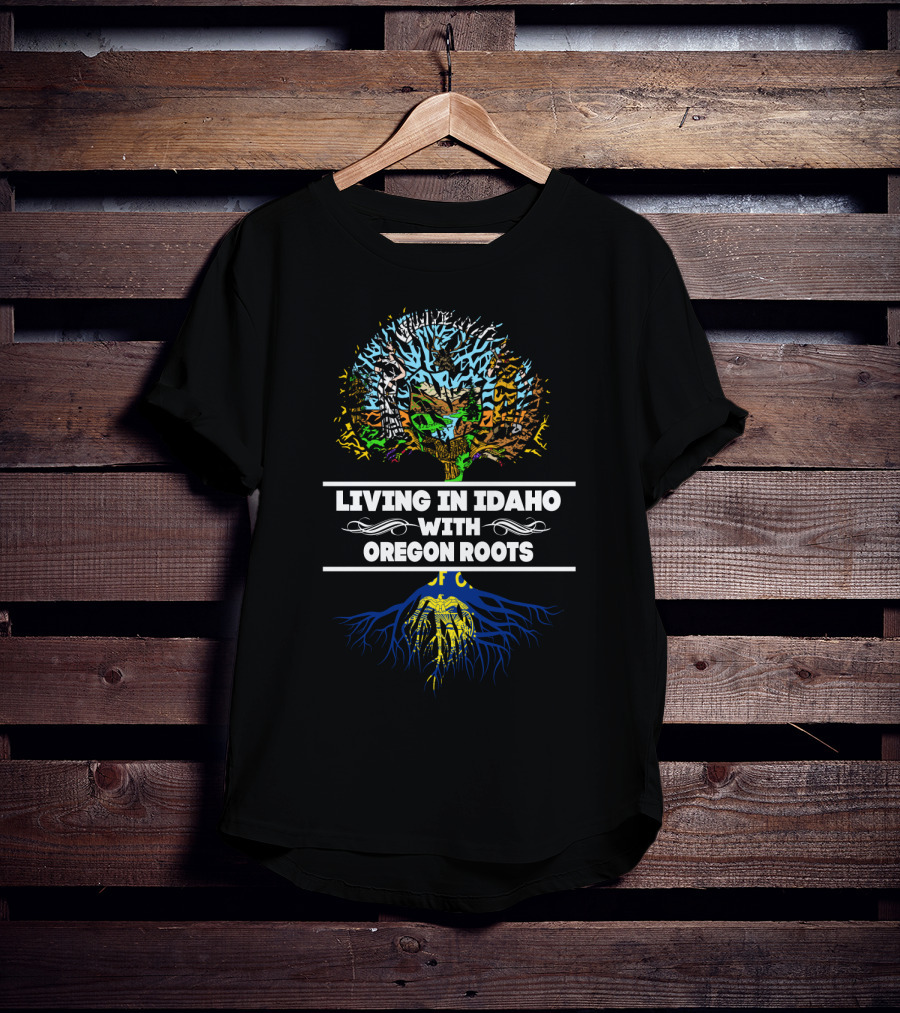 Living In Idaho With Oregon Roots Vibrant Tree T-Shirt