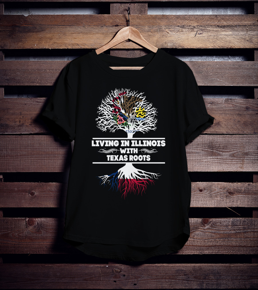 Illinois Pride With Texas Heritage Tree T-Shirt