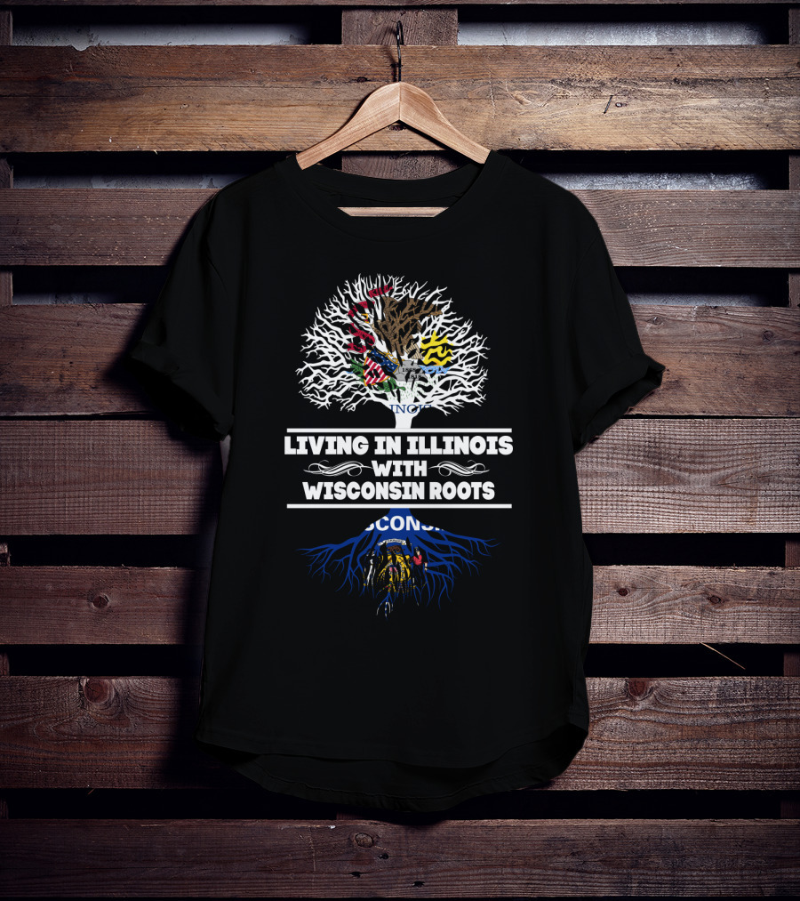 Illinois Roots Wisconsin Heritage State Tree T-Shirt