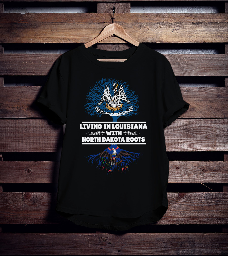 Louisiana Pelican And North Dakota Eagle Roots Connection T-Shirt
