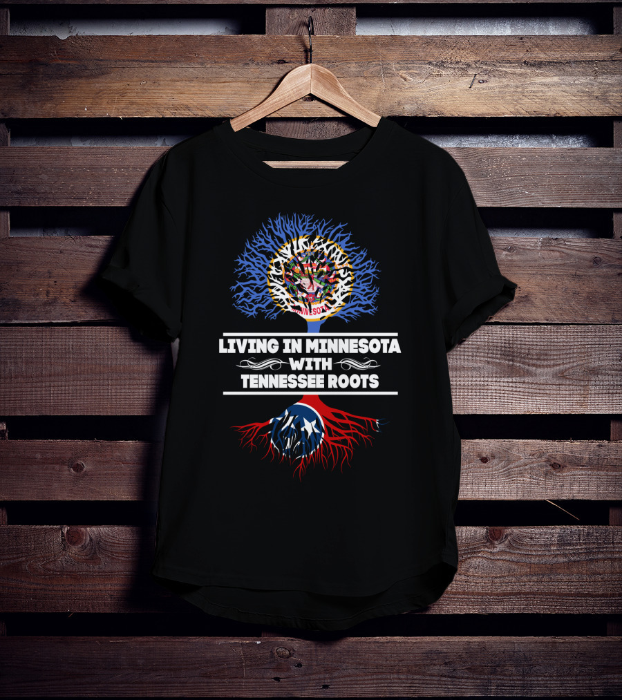 Minnesota Living Tennessee Roots Tree Design With State Symbols T-Shirt