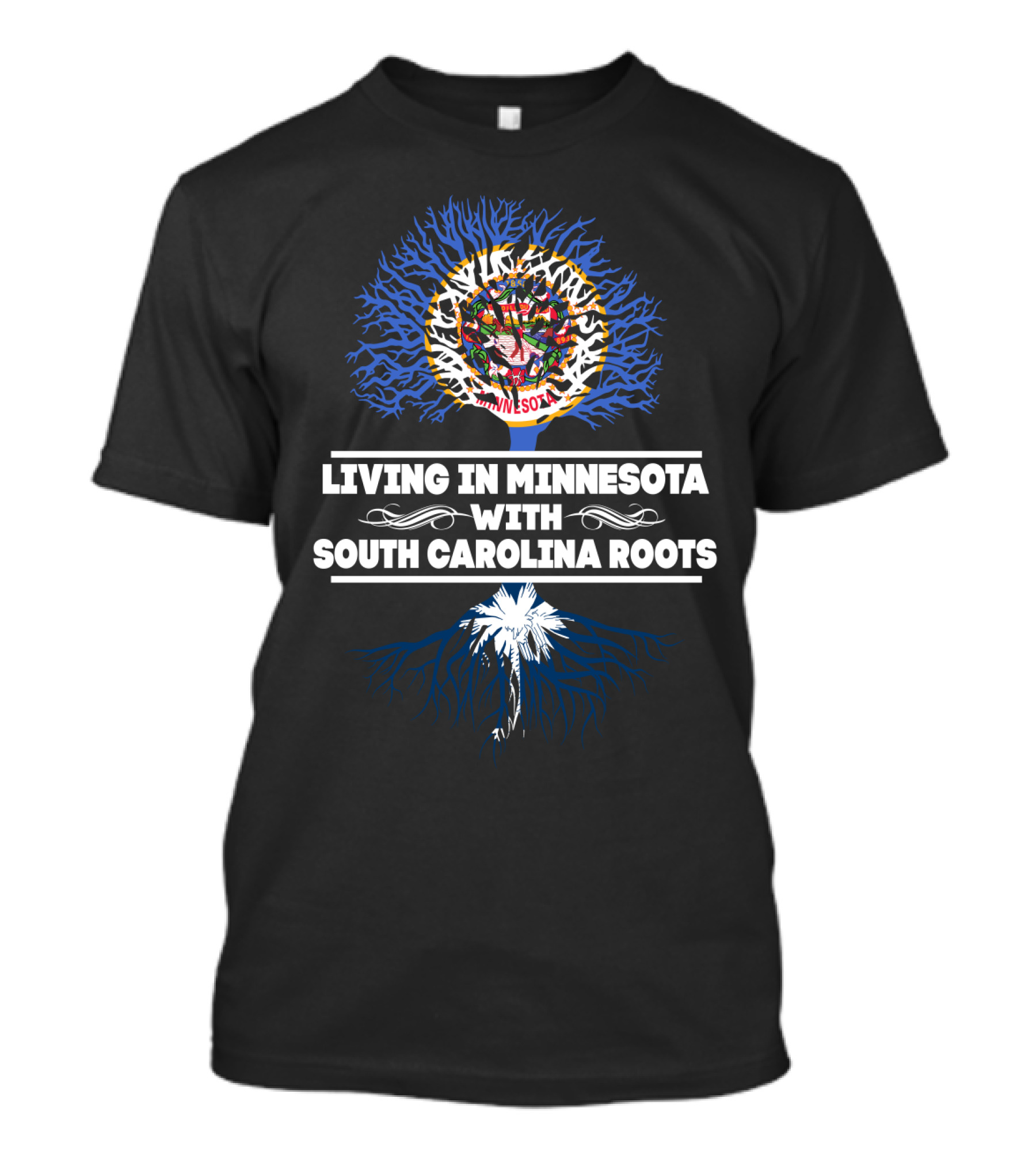 Minnesota Pride And South Carolina Heritage With Vibrant Roots Symbolism T-Shirt