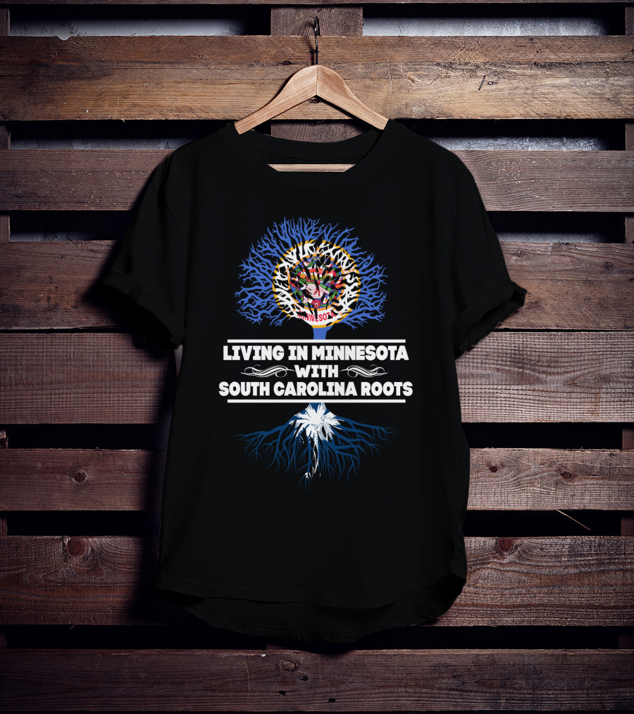 Minnesota Pride And South Carolina Heritage With Vibrant Roots Symbolism T-Shirt