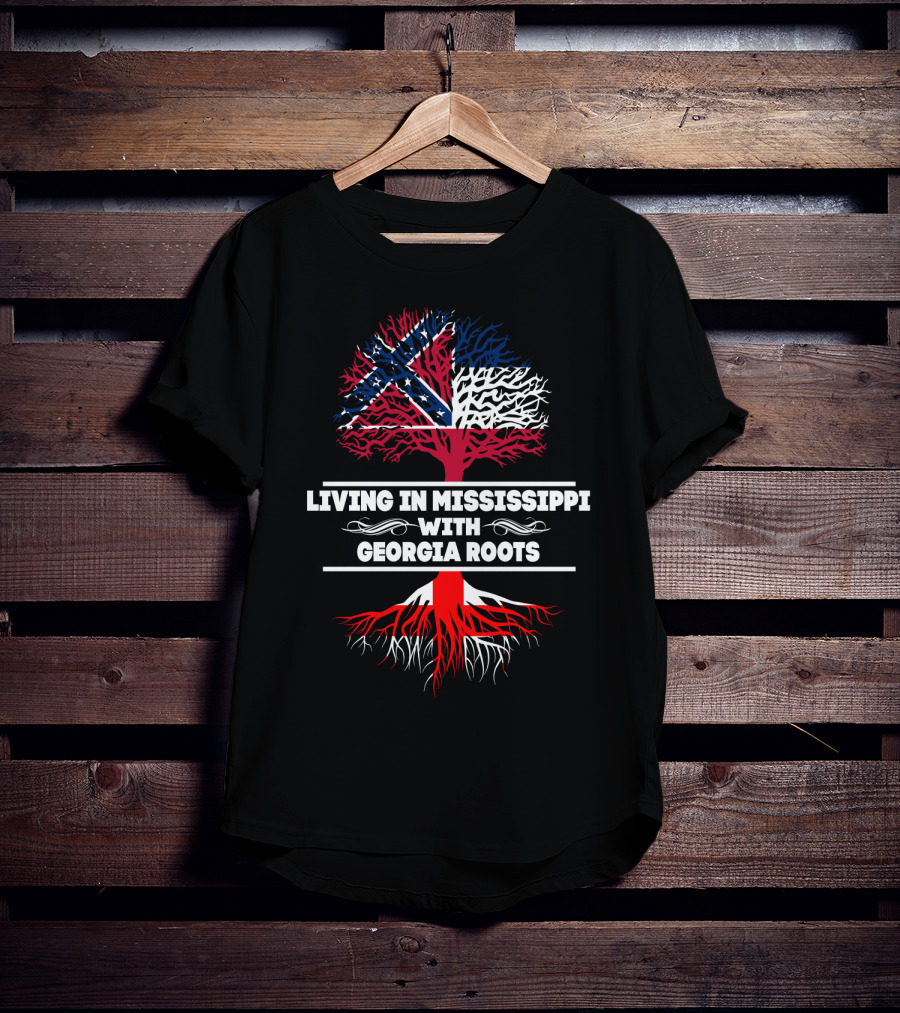 Mississippi State Flag Tree Symbolizing Georgia Roots Connection T-Shirt