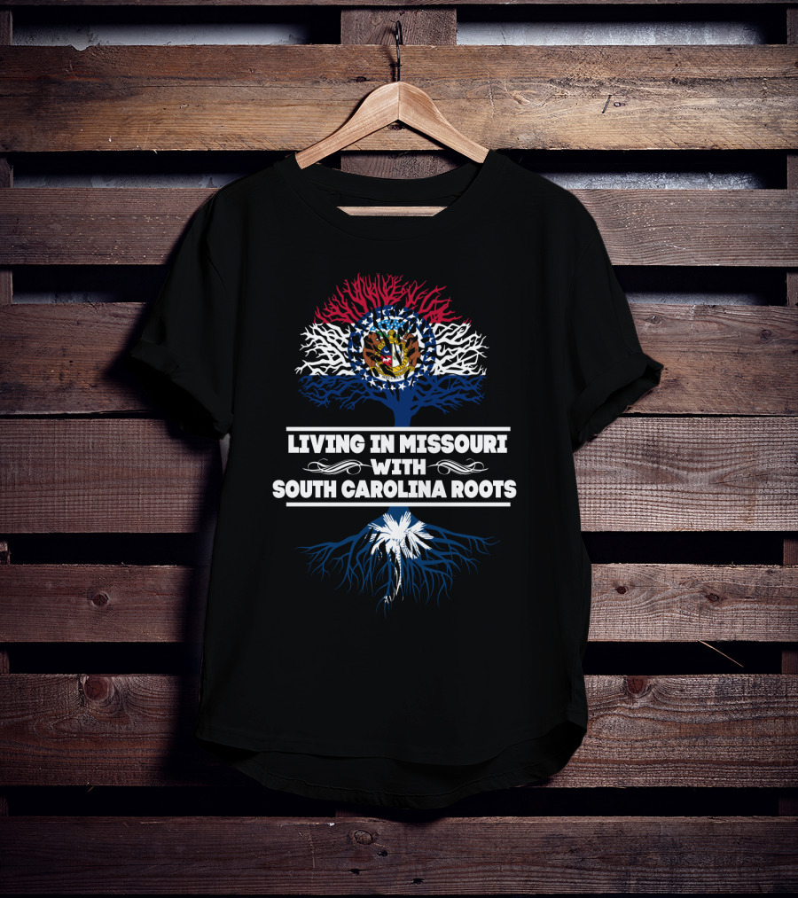 Missouri State Pride With South Carolina Roots Tree T-Shirt