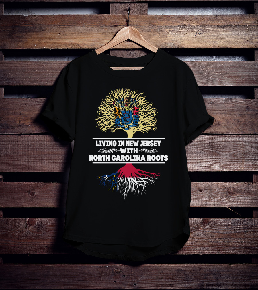 New Jersey Living North Carolina Roots Tree With State-Themed T-Shirt