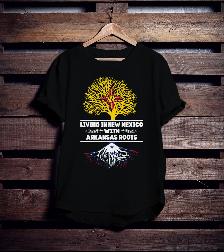 Living In New Mexico With Arkansas Roots Zia Symbol Tree State Heritage Connection T-Shirt