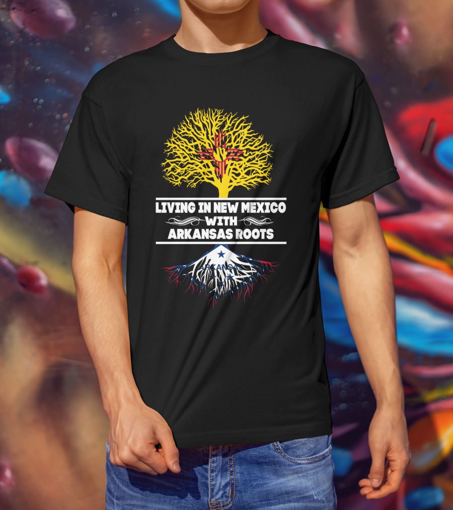 Living In New Mexico With Arkansas Roots Zia Symbol Tree State Heritage Connection T-Shirt