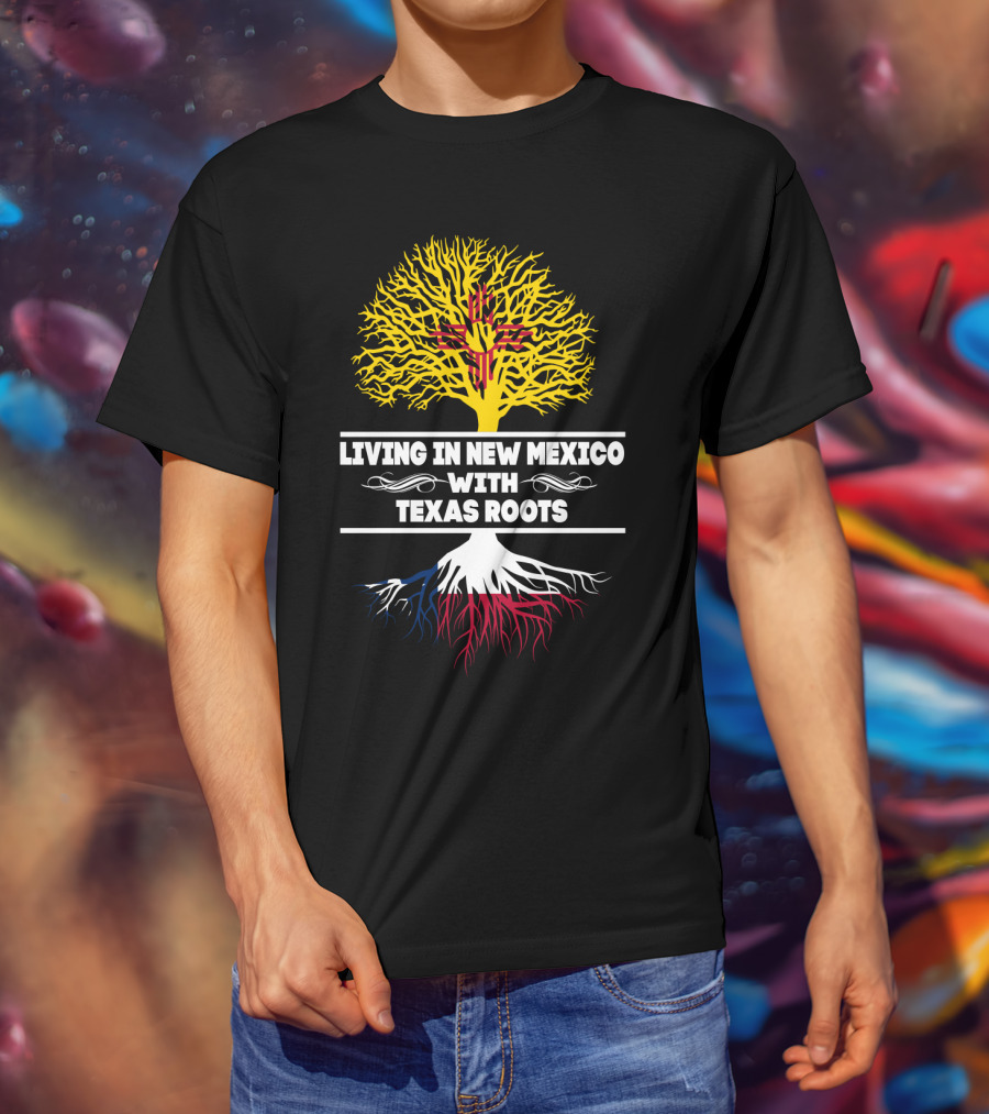 Living In New Mexico With Texas Roots Zia Symbol Tree T-Shirt
