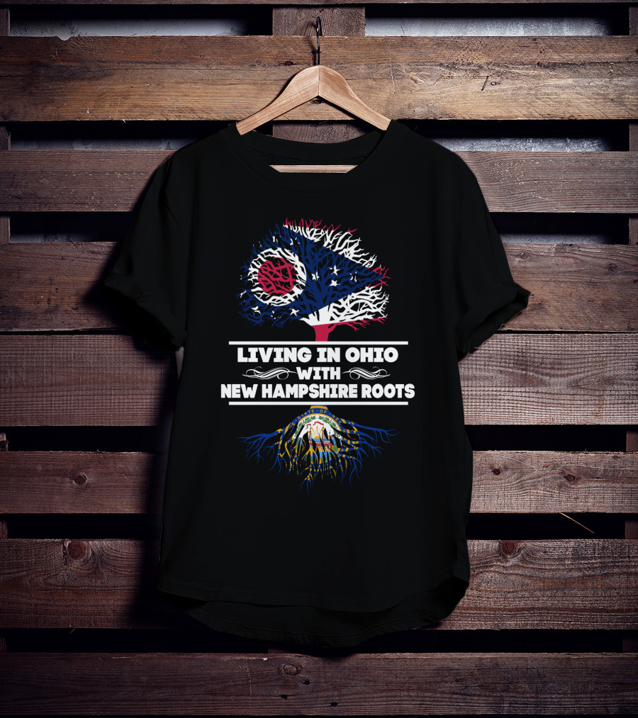Ohio Pride And New Hampshire Heritage Tree Design Featuring State Symbols T-Shirt