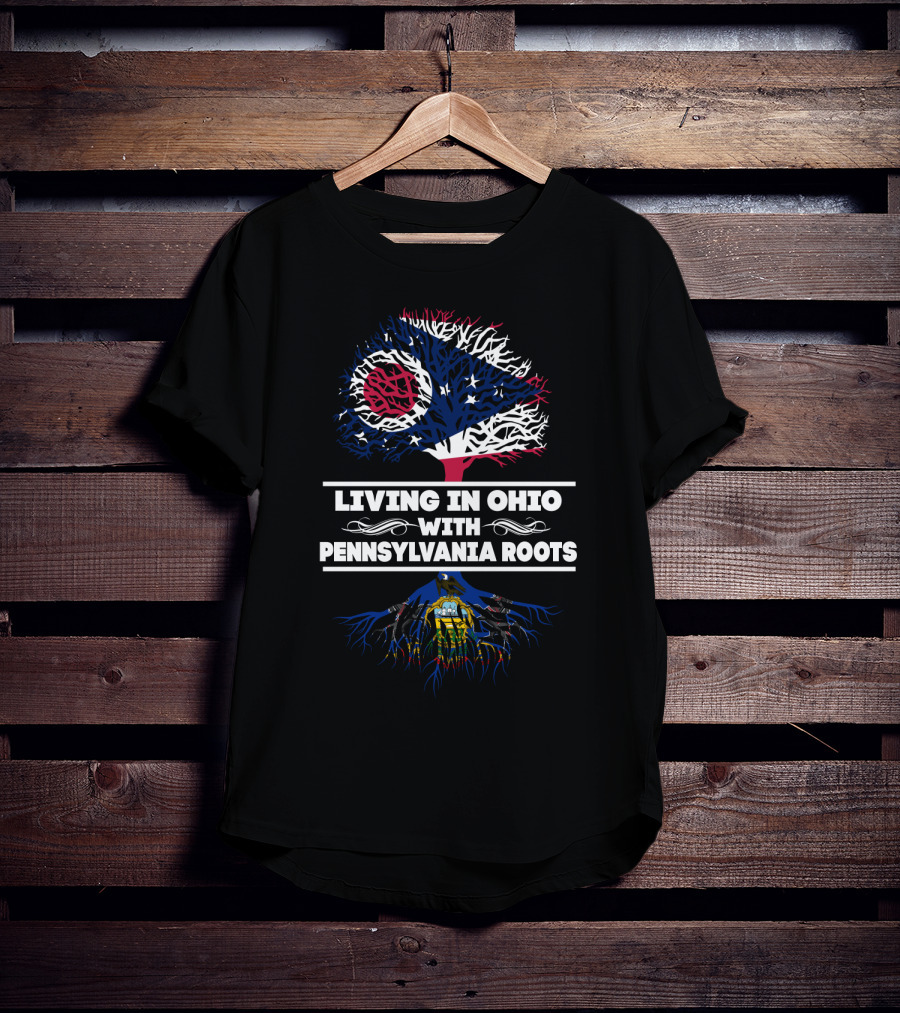 Ohio Flag Tree With Pennsylvania Roots Connection T-Shirt
