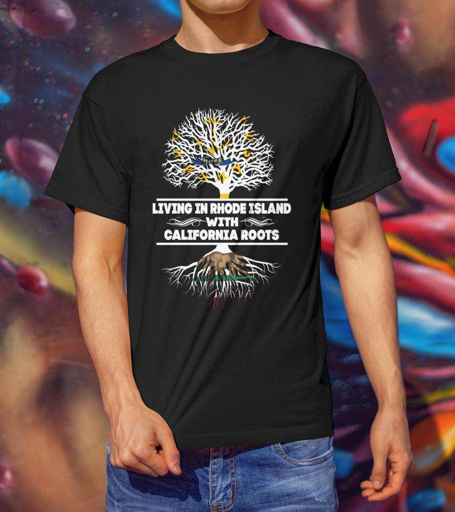 Rhode Island Lifestyle Blending With California Heritage Tree T-Shirt