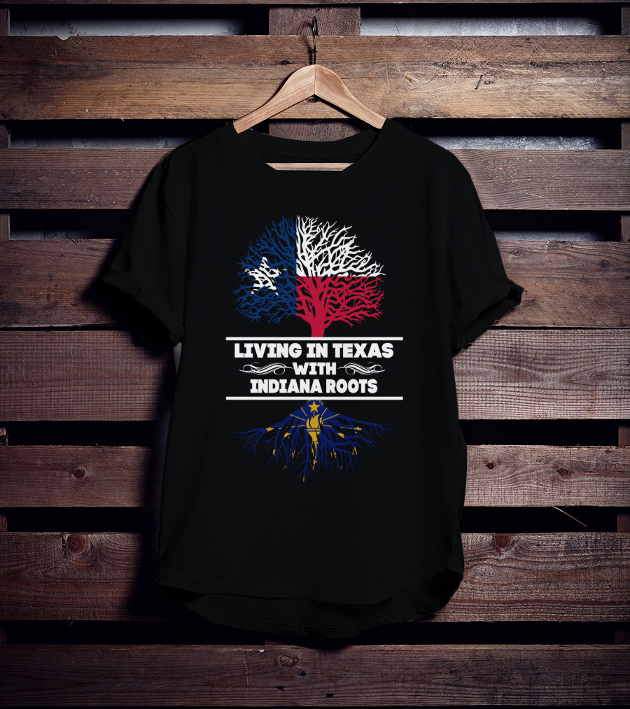 Texas Pride Tree With Indiana Heritage Roots T-Shirt