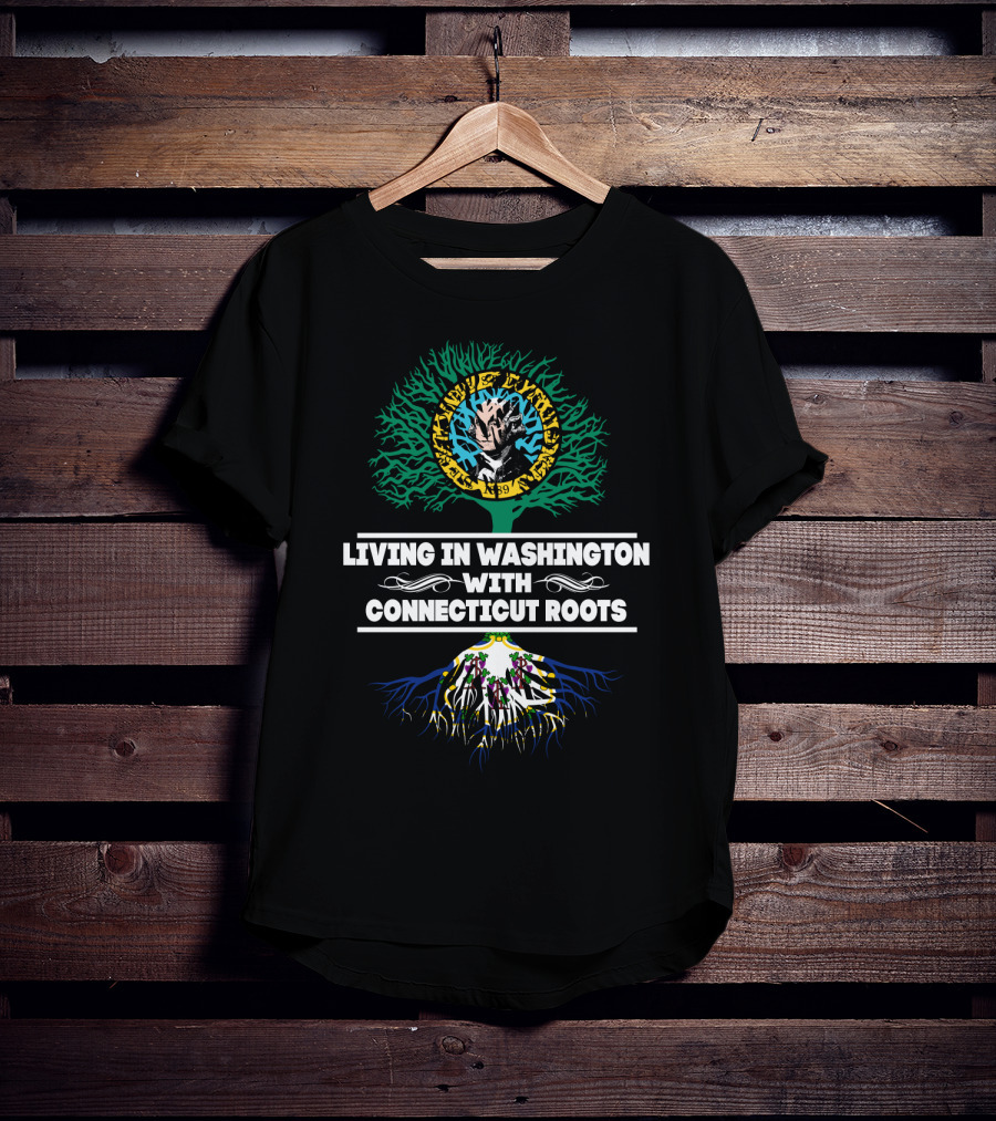 Living In Washington With Connecticut Roots Tree Of Life Black Heritage And Culture T-Shirt