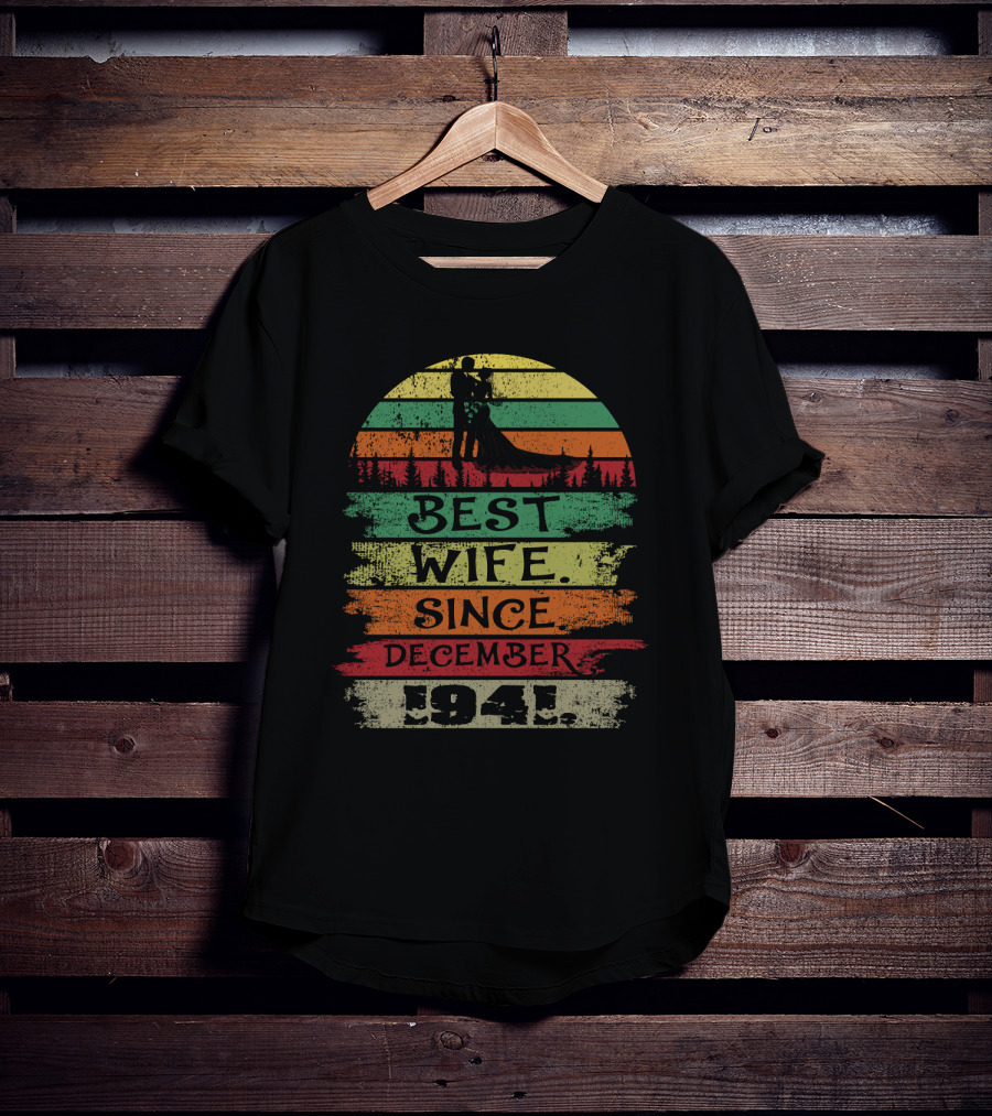Best Wife Since December 1941 Vintage Sunset T-Shirt