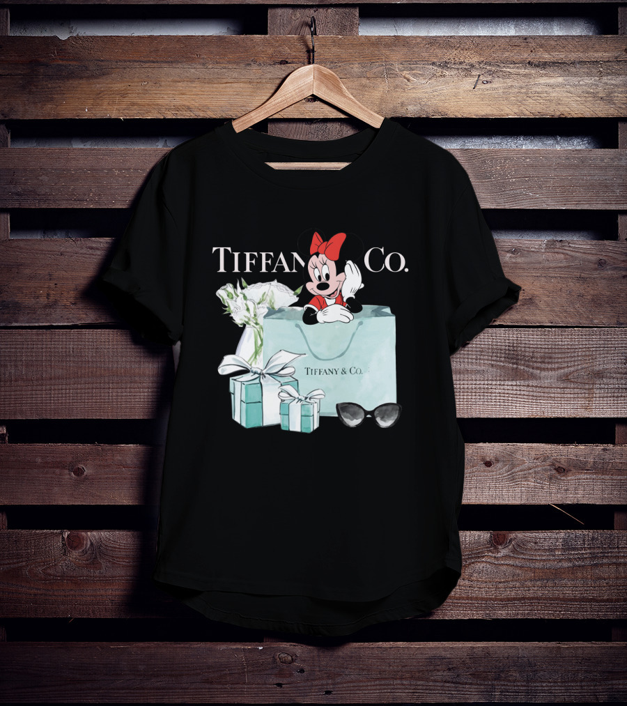 Tiffany And Co Minnie Mouse Bag Flowers Sunglasses T-Shirt