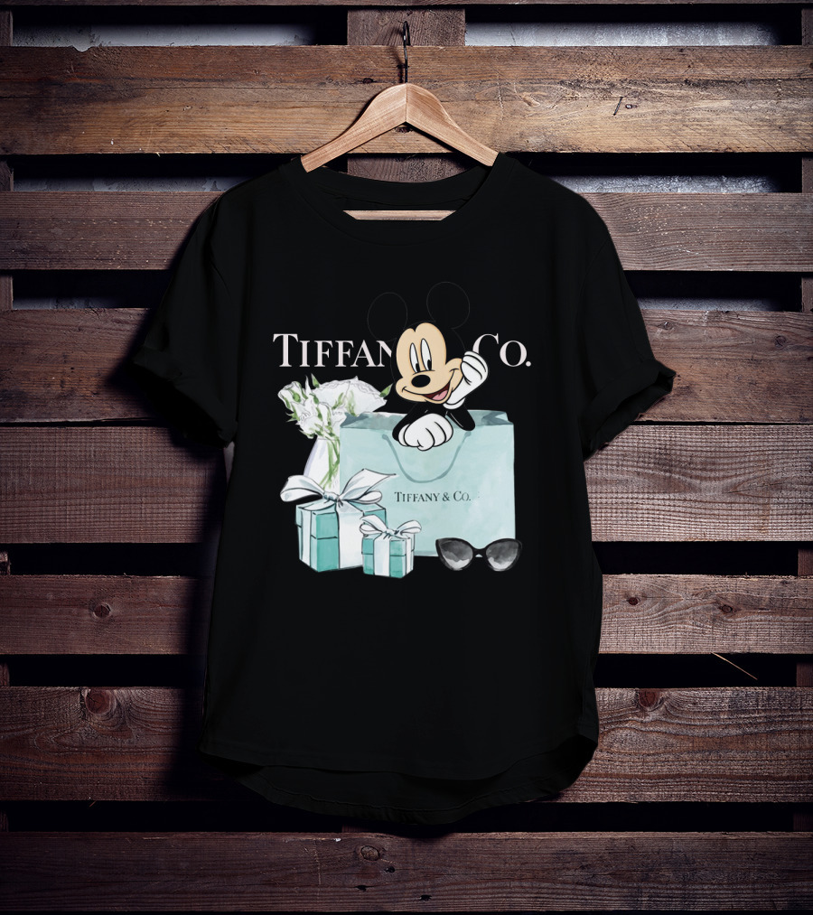 Tiffany And Co Mickey Mouse With Gift Boxes And Flowers T-Shirt