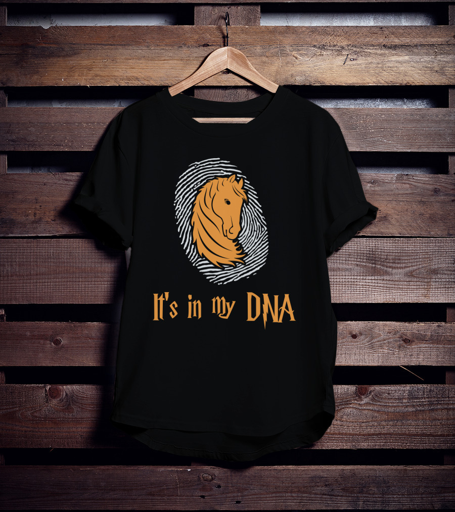 It's In My DNA Horse Love With Horse And Fingerprint T-Shirt