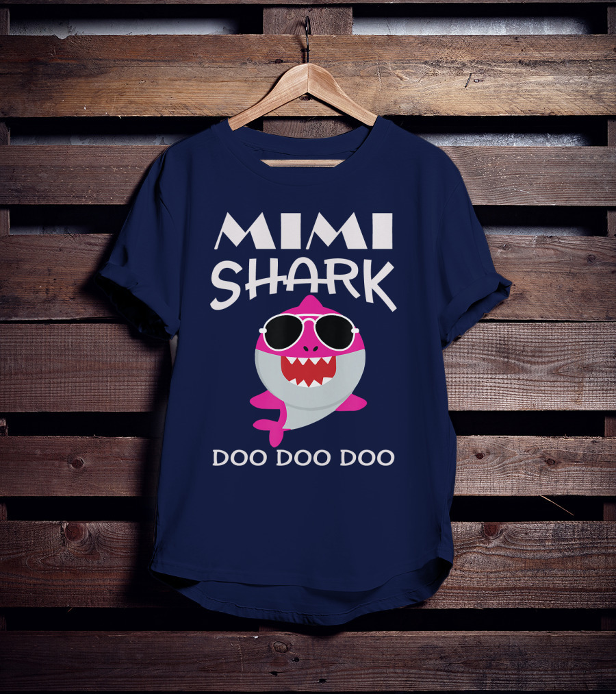 Mimi Shark Doo Doo Doo Sunglasses Fun Pink Shark T-Shirt