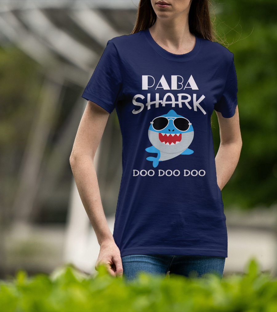 Paba Shark Doo Doo Doo Sunglasses Cartoon T-Shirt