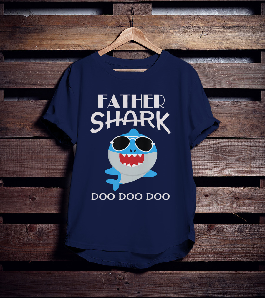 Father Shark Doo Doo Doo Sunglasses Fun T-Shirt