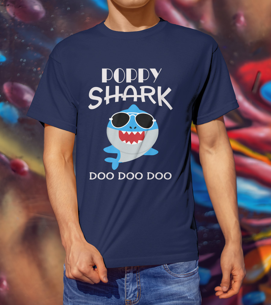 Poppy Shark Sunglasses Doo Doo Doo T-Shirt
