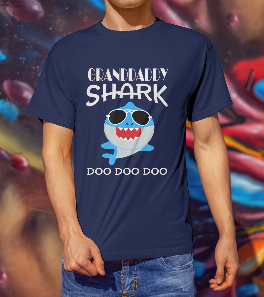 Grandaddy Shark Doo Doo Doo Sunglasses Cool Shark T-Shirt