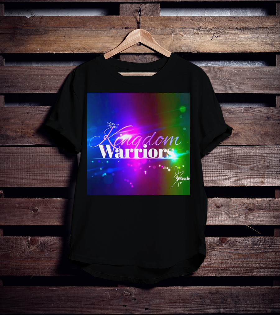 Kingdom Warriors With Crown And Signature In Vibrant Multicolor Light Burst T-Shirt