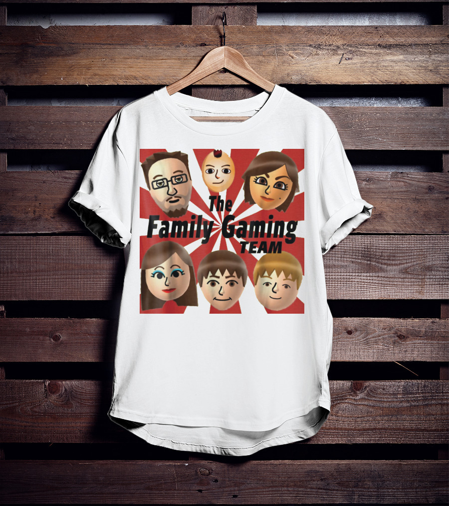 Family Gaming Team Characters With Text Burst T-Shirt