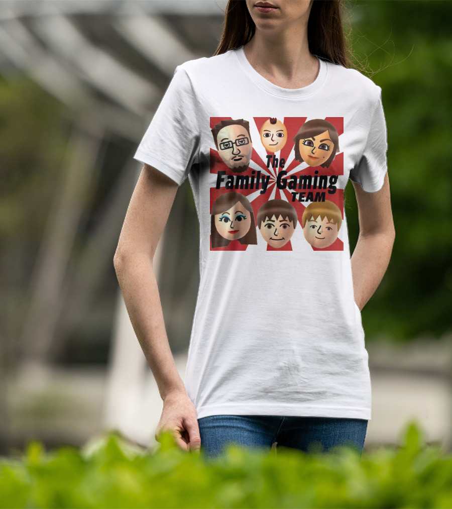 Family Gaming Team Characters With Text Burst T-Shirt