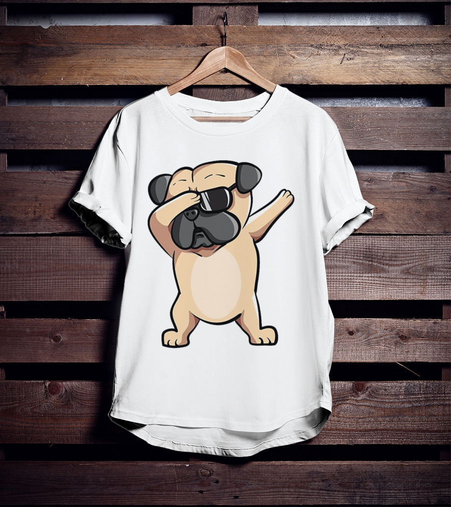 Cool Dabbing Pug With Sunglasses Cute Funny Dog Dab AZP T-Shirt
