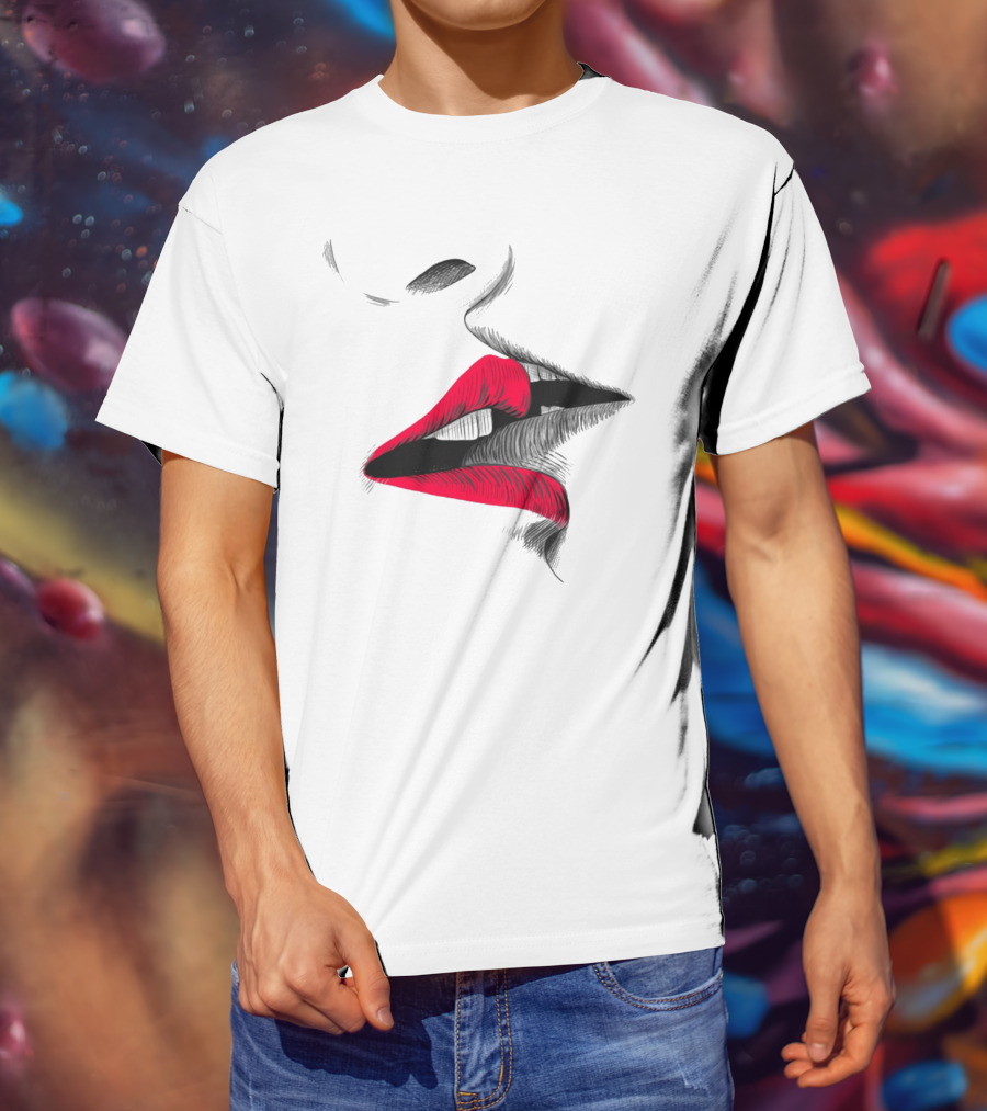 Good Morning I Love You Cool Red Lips T-Shirt