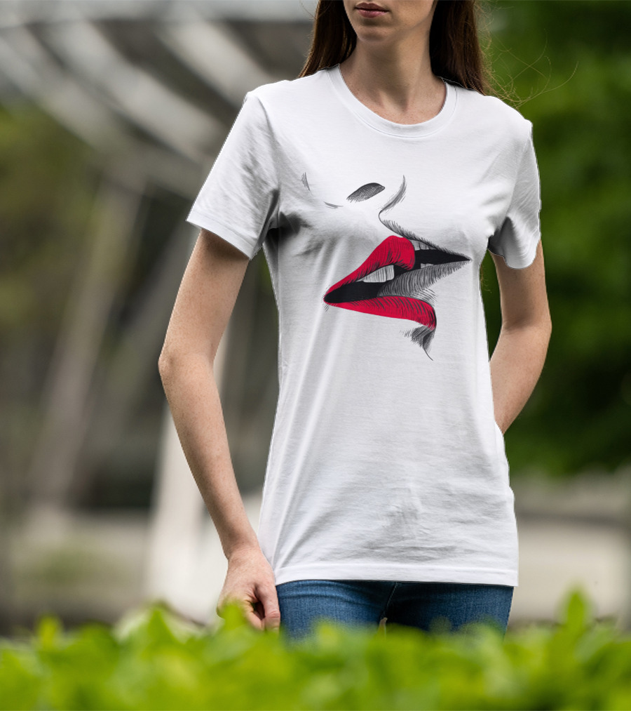 Good Morning I Love You Cool Red Lips T-Shirt