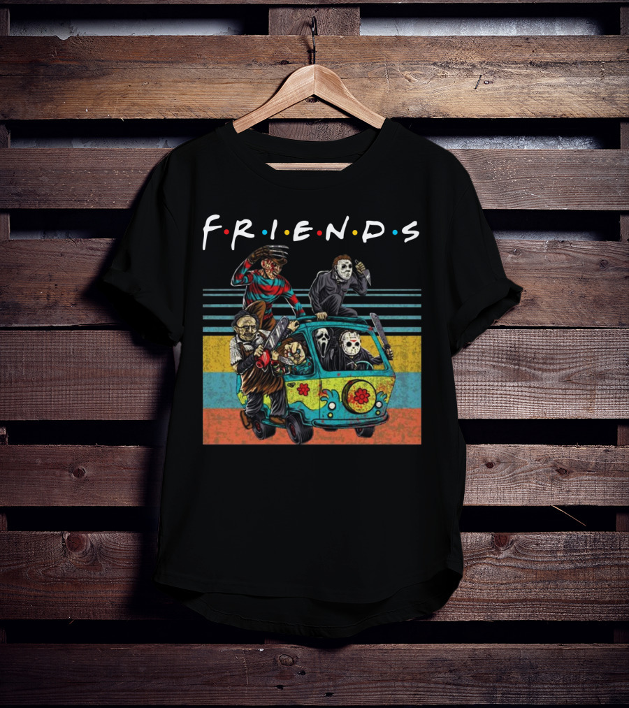 Friends Horror Icons Massacre Machine Cartoons T-Shirt