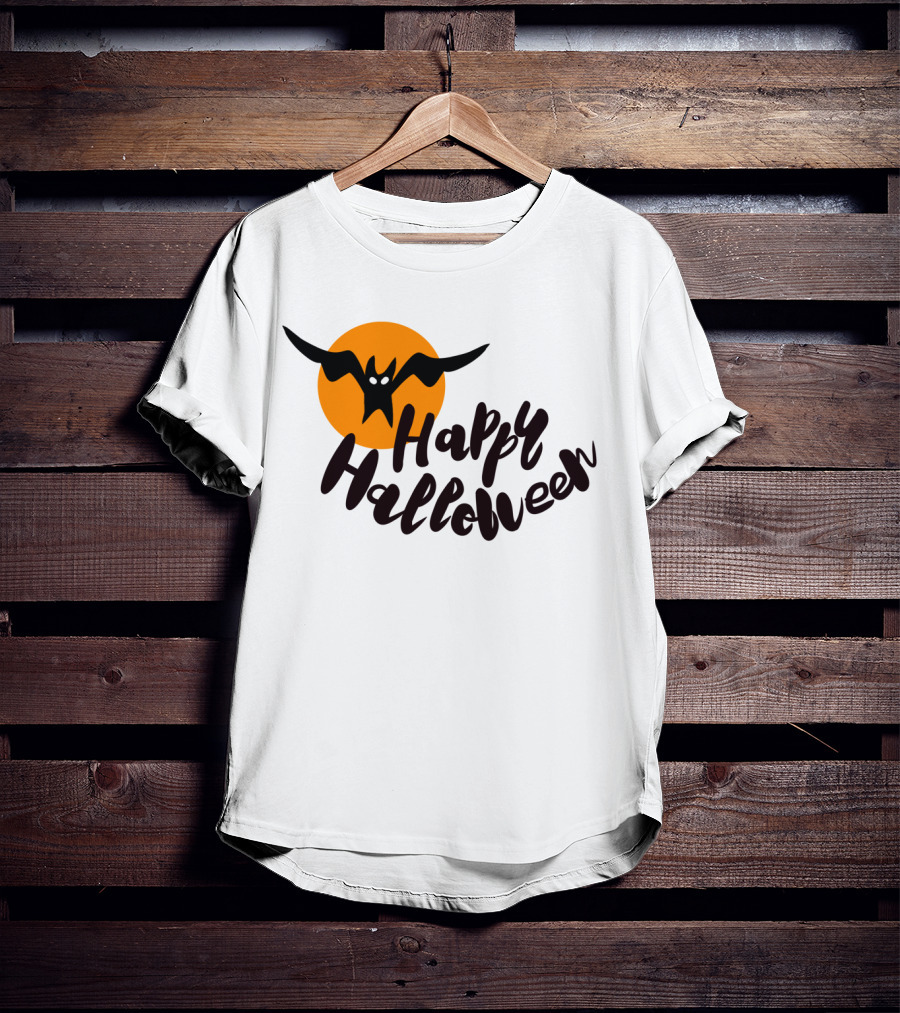 Happy Halloween Cartoon Bat T-Shirt
