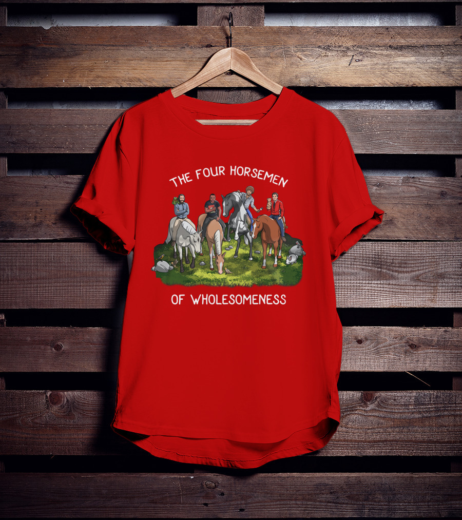 The Four Horsemen Holding Cats And Dogs Of Wholesomeness T-Shirt